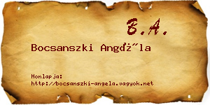 Bocsanszki Angéla névjegykártya